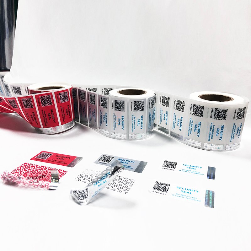 Custom Printed Ultra Destructible Vinyl Labels with Logo and Serial Code 2 ultra destructible vinyl