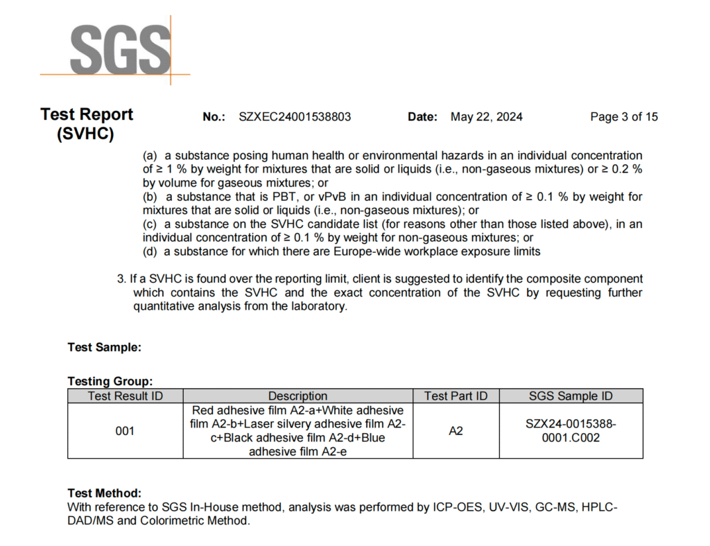 Destructible Labels 14 reach certificate ecosecuritytape