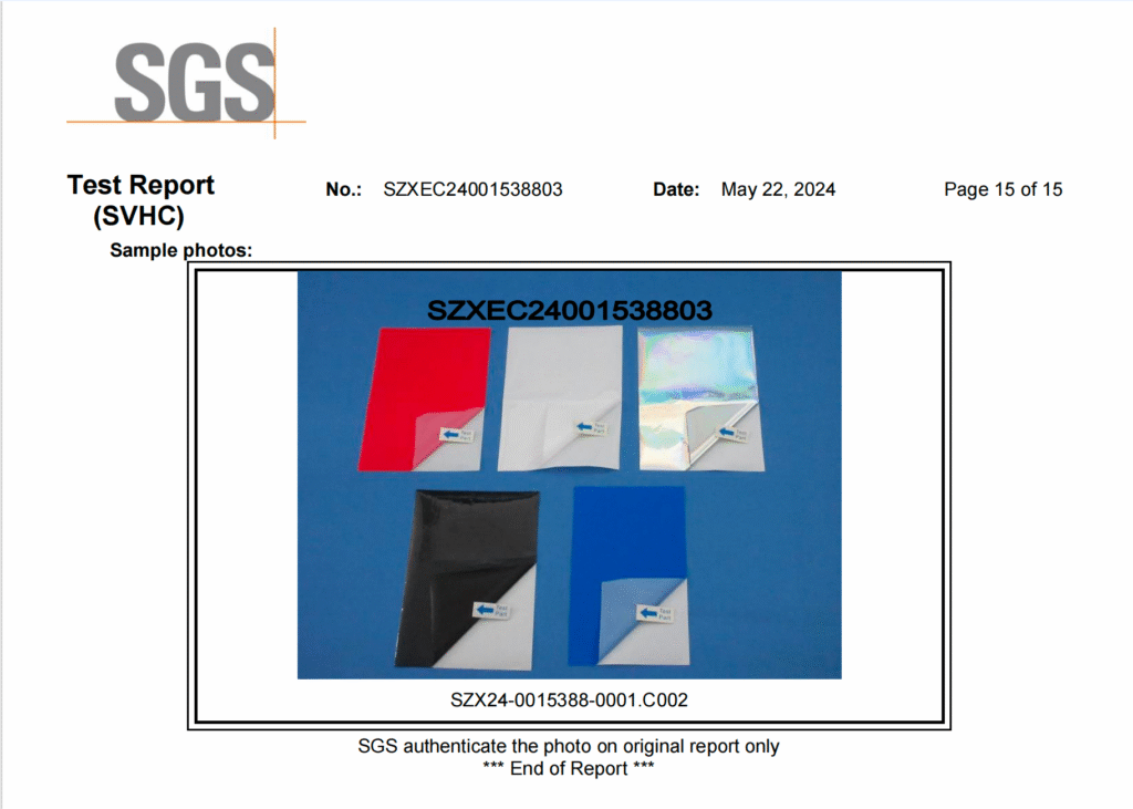 Destructible Labels 15 destructible labels sgs reach certificate