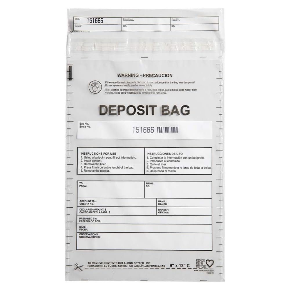 custom tamper evident deposit bag