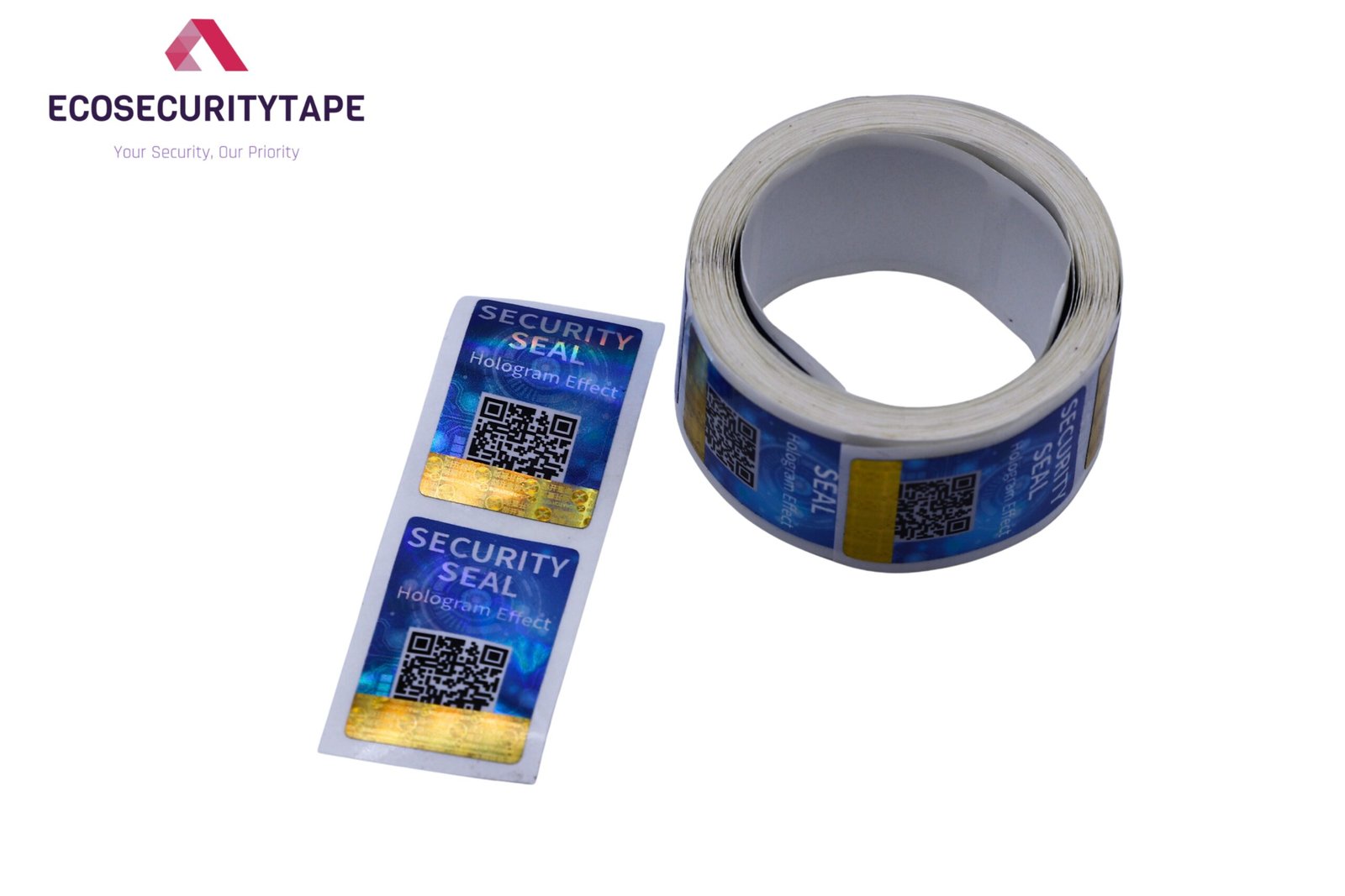 EcoSecurityTape hologram-security-labels-with-qr-code in roll EcoSecurityTape hologram-security-labels-with-qr-code in roll