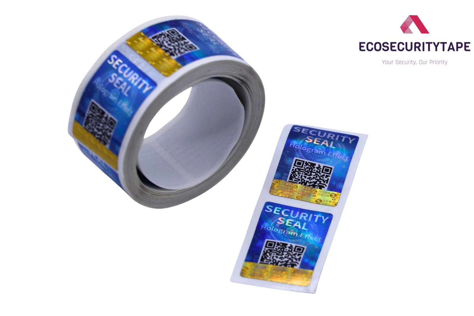 EcoSecurityTape hologram-security-seal-with-qr-code in roll EcoSecurityTape hologram-security-seal-with-qr-code in roll