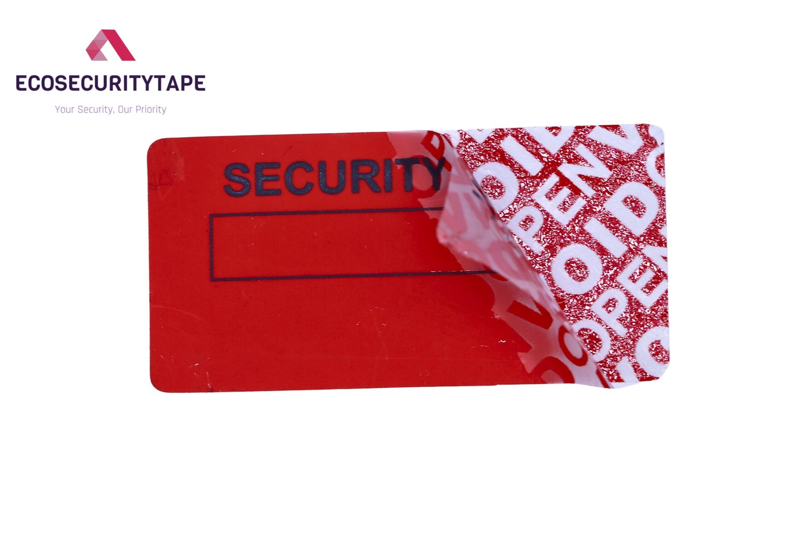 Ecosecuritytape custom red security stickers void pattern when opend (2)