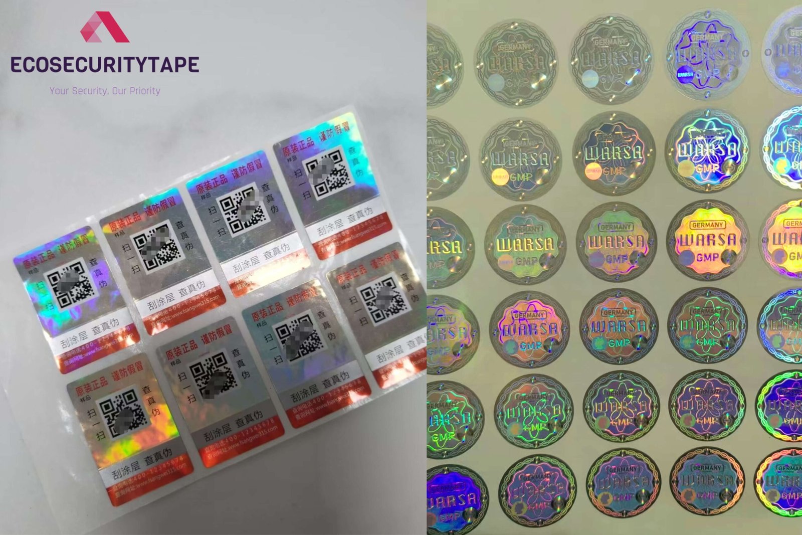 Ecosecuritytape custom security hologram stickers with qr code collection showcase Ecosecuritytape custom security hologram stickers with qr code collection showcase