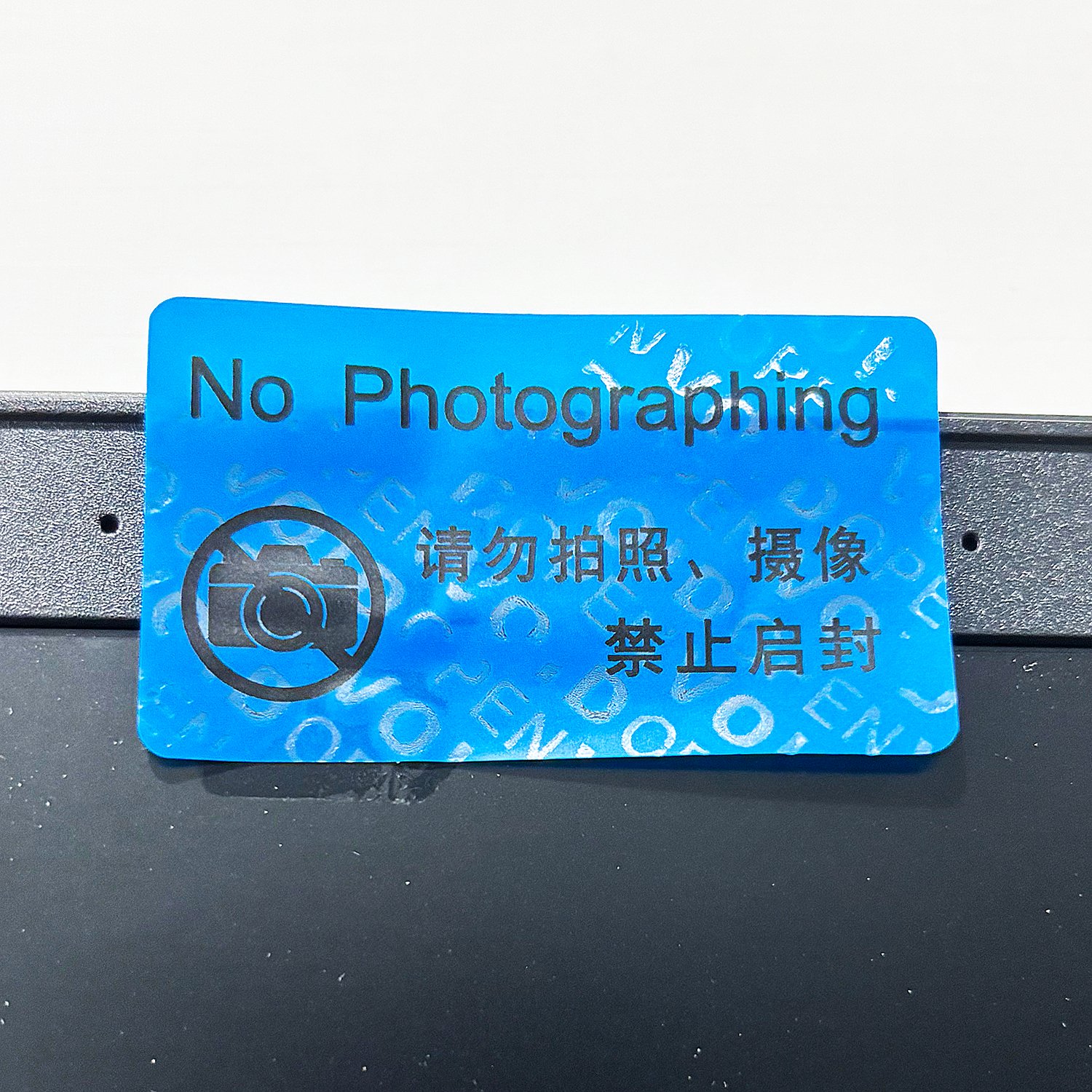 blue mobile phone camera tamper evident stickers labels noo transfer