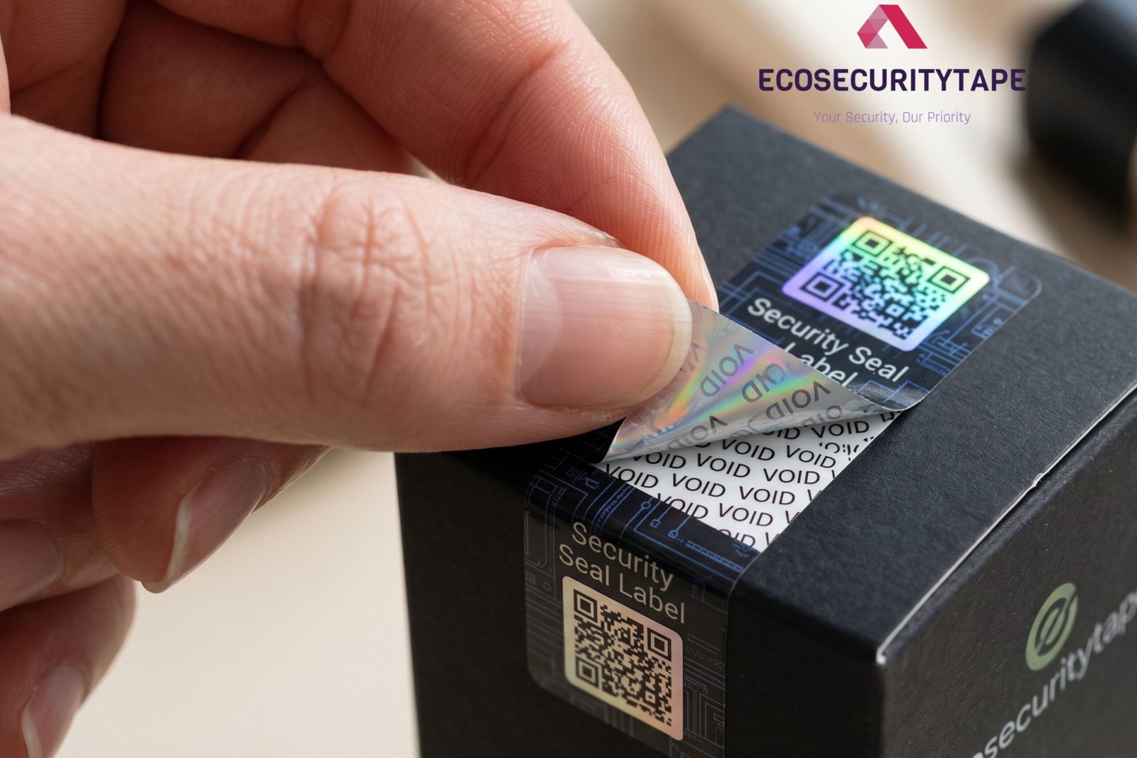 holographic security tamper evident label with QR code for Cosmetics holographic security tamper evident label with QR code for Cosmetics