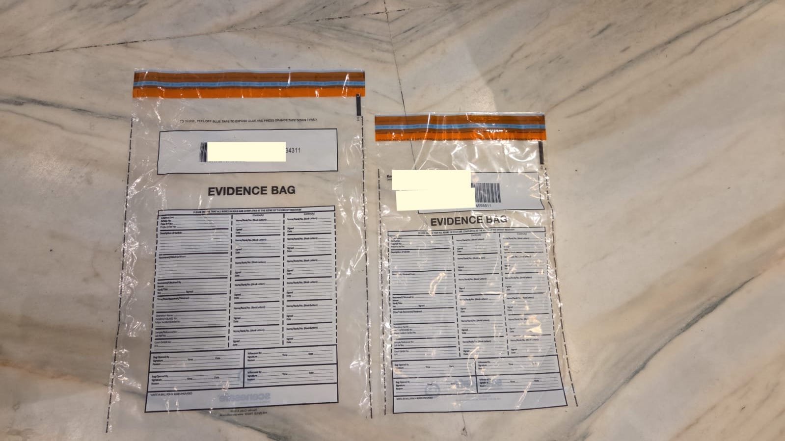 evidence bag technical specifications