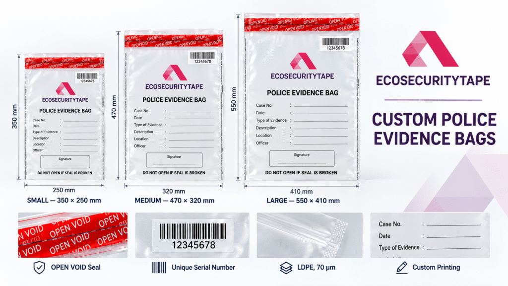 custom forensic evidence bags