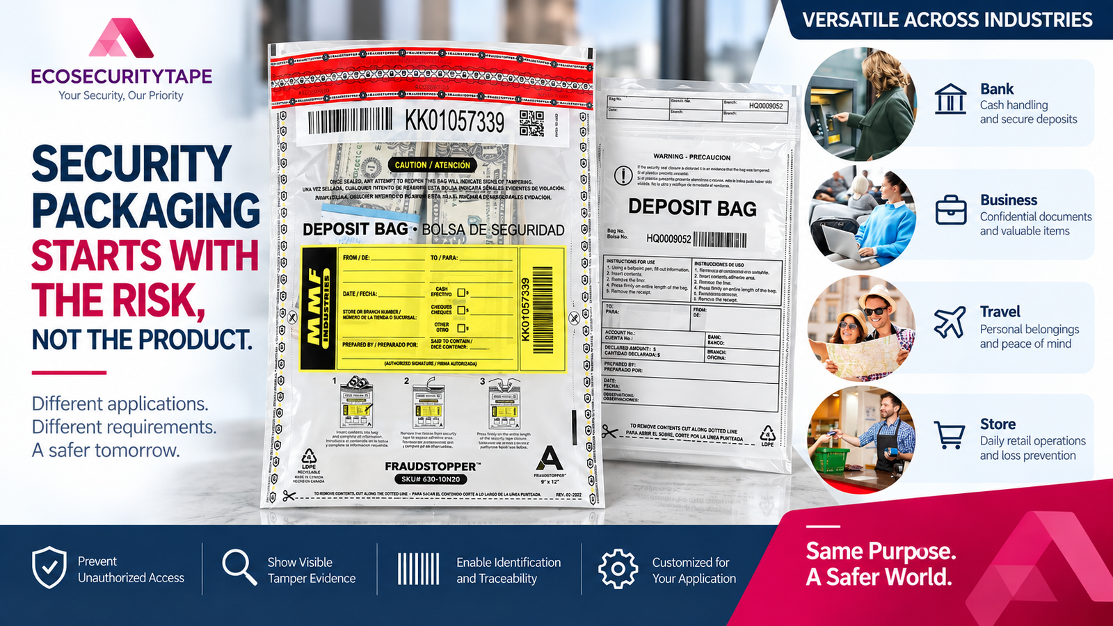high security cash bags