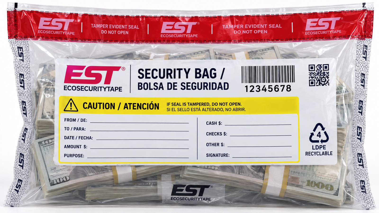 tamper evident cash deposit bags