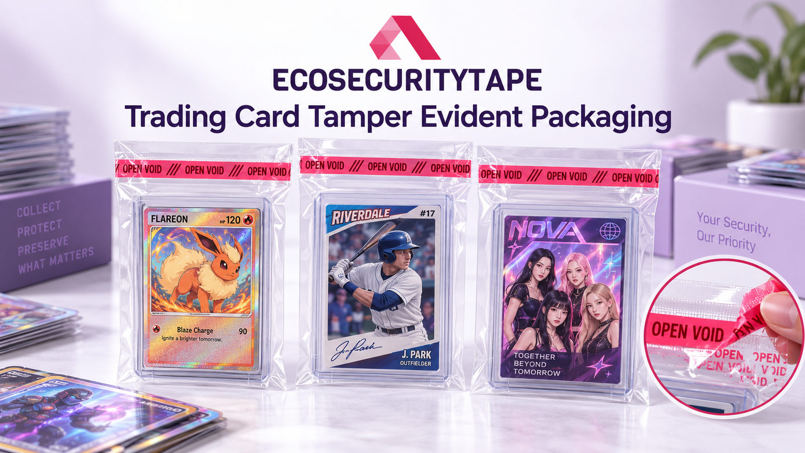 trading card tamper evident packaging