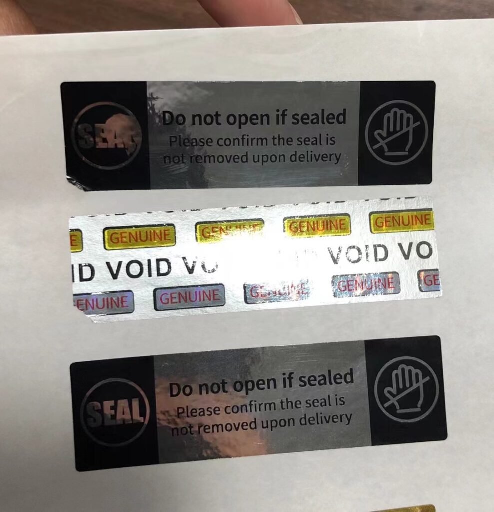 Tamper Evident Labels for Metal Surfaces: Choosing the Right Transfer Effect 3 tamper evident labels for metal surfaces